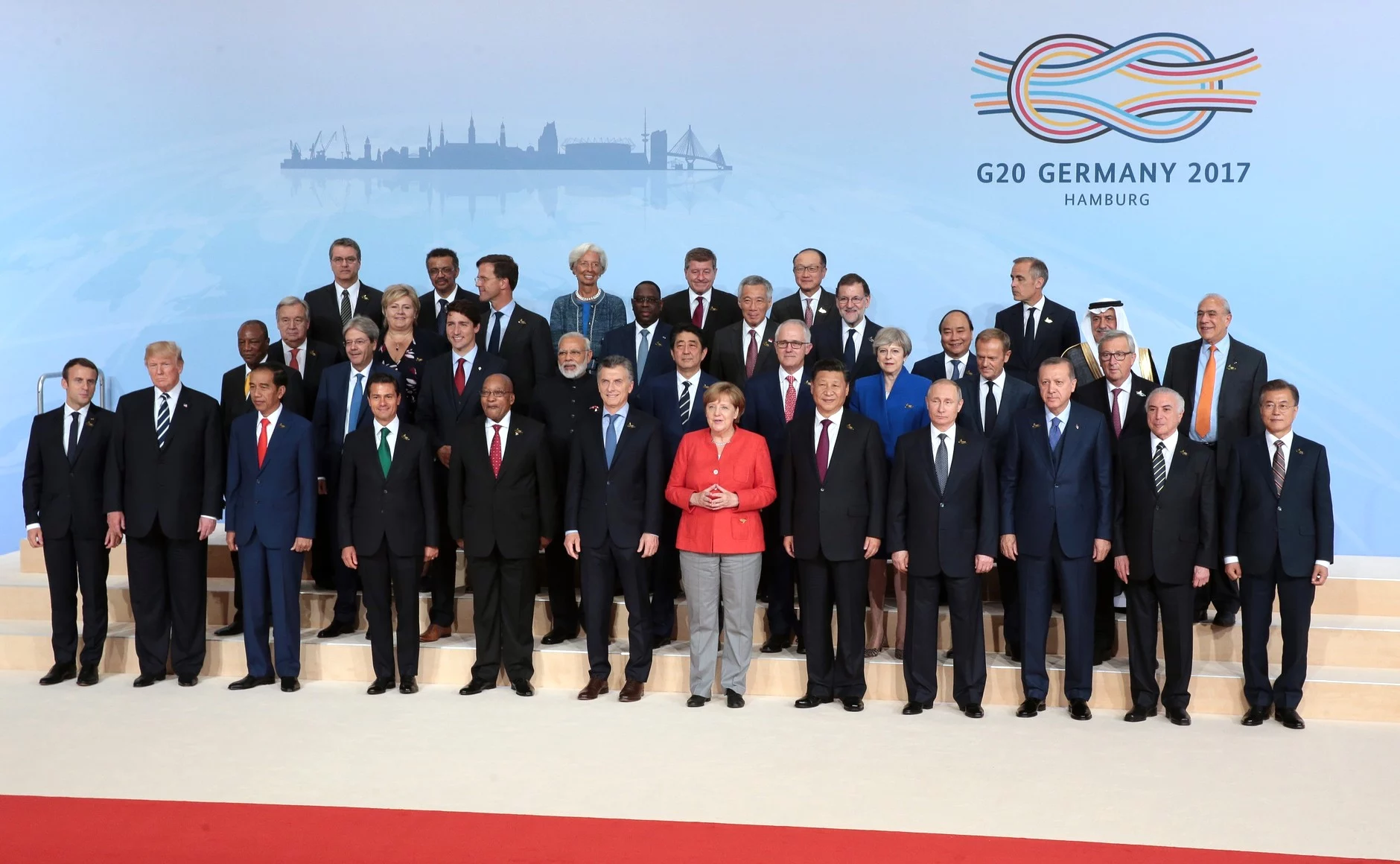 Les dirigeants mondiaux se réunissent pour une "photo de famille" au sommet du G20 à Hambourg (2017)